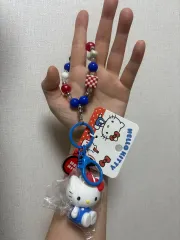 ハローキティ キーホルダー + ビーズ ストラップ セット