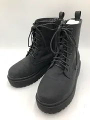 antiqua アンティカ PG-00003 厚底 レースアップ 合皮 ショート ブーツ sizeS/黒 ■■ レディース