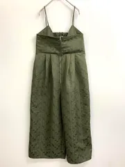 美品 antiqua アンティカ 2WAY ゆったり ワイド キルト サロペット オーバーオール sizeONE/カーキ ◆■◎レディース