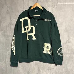 ZARA( ザラ) ハーフボタン スウェット ダークグリーン 刺繍 ワッペン カレッジロゴ オーバーサイズ ビッグシルエット トルコ製 深緑 メンズ レディース トレーナー 古着 ストリート Y2K カジュアル ユニセックス  送料無料 ｜