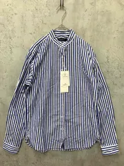 新品 HAND ROOM ハンドルーム 8213-1103 スタンドカラー シャツ sizeXS/白×青 ■■◎レディース
