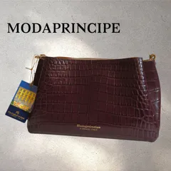 未使用訳あり品　MODAPRINCIPE   モーダプリンチペ　クロコ型押し　バッグ　ワイン　【訳あり/ショルダー無し】