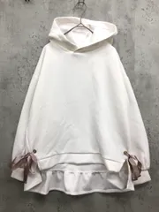 axes femme アクシーズファム サイドリボン レース プルオーバー パーカー sizeM/白 ■■ レディース