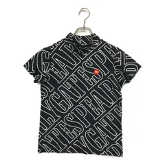 中古 レディース パーリーゲイツ PEARLY GATES 半袖シャツ 0(S) 黒 ブラック モックネック ハイネック