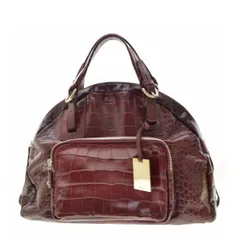 【FURLA】クロコ型押しレザーボストンバッグ