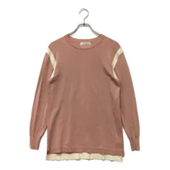 中古 メンズ ジュン＆ロペ JUN&ROPE ニット S ピンク×白 クルーネック 春秋