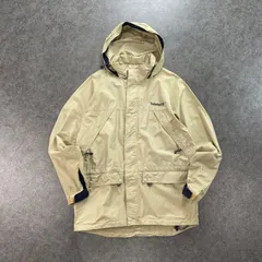 90s Vintage Timberland Mountain Parka ティンバーランド マウンテンパーカ 比翼ジップ ダブルジップ ロゴ刺繍 ベージュ ヴィンテージ ビンテージ メンズ 1999-S/5938