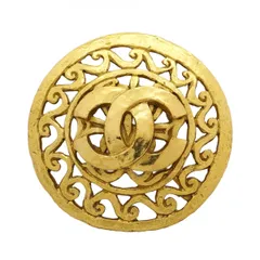 ★SALE【6jab0386】シャネル ブローチ ヴィンテージ ココマーク 丸型 サークル GPメッキ ゴールド【中古】レディース