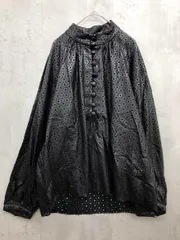 ZARA ザラ フェイクレザー レース 穴あき ハイネック シャツ sizeL/黒 ■■ レディース