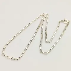 【美品】ボックスチェーンネックレス　スクエア　STERLINGSILVER　シルバー925　40㎝　5.2g