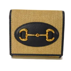 GUCCI グッチ ホースビット 1955 スモール ウォレット ネイビー 札入れ カードケース コインケース 美品 日本限定 キャンバス ベージュ 二つ折り財布 621891 H58AG 2599