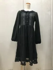 axes famme チュールレース使いロングワンピース　黒