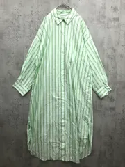 green label relaxing グリーンレーベルリラクシング 3626-169-2893 タック スリーブ シャツ ストライプ ワンピース グリーン系 ■■ レディース