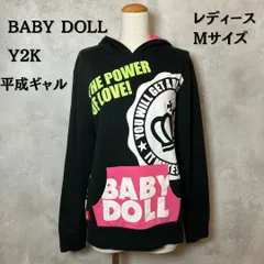 BABY DOLL ベビードール　パーカー　Y2K 平成ギャル　フードロゴ　ブラック　Mサイズ　レディース　【B-3】
