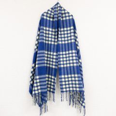 【美品】ASAUCE MELERアソースメレ　カシミアシルクトリミングストール ASAUCE MELER】アソースメレ レザートリミング カシミヤストール 小物