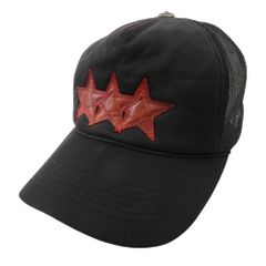 正規品 クロムハーツ 3スター レザーパッチ トラッカーキャップ 帽子