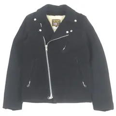 美品□VANSON Ron Herman バンソン ロンハーマン 牛革 スウェードレザー 裏ボア ダブルライダースジャケット ブラック 34 USA製 正規品 メンズ