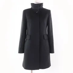 美品☆MaxMara STUDIO マックスマーラ ステュディオ バージンウール100％ スタンドカラー コート チャコールグレー 36 正規品 レディース