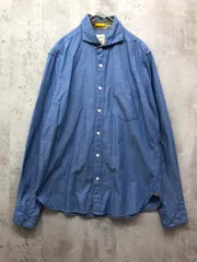 nano universe ナノユニバース カモフラ シャンブレー デニム シャツ sizeS/青 ■■ メンズ