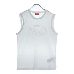 DIESEL (ディーゼル) フロント3Dロゴ ノースリーブカットソー タンクトップ ホワイト A16698