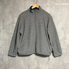【90s 希少】ポロゴルフ ラルフローレン ハーフジップ リバーシブル ナイロン フリース L 紺 灰 ジャケット プルオーバー ブルゾン 刺繍ポニー ゴルフウェア ゆるだぼ ビンテージ 古着 ジップ持ち手欠品