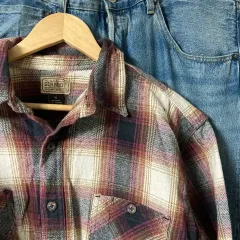 80s ウール チェック シャツ xl - xxl