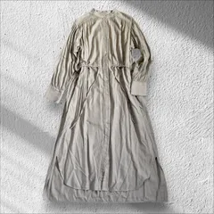 【ナノユニバース】シャツワンピース　ロングワンピース　38 グレージュ　長袖　コットン　綿