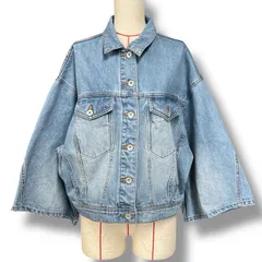 AKTE アクテ ワイドスリーブデニムジャケット ボリューム 胸ポケット アウター 羽織り 七分袖 125102030 青 ライトブルー フリーサイズ レディース 春 ゴーゴー古着マルイ北千住店 14 No.1646