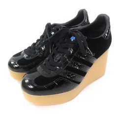 未使用品★GUCCI×adidas  グッチ×アディダス 725627 ガゼル レースアップ ウェッジソール スニーカー ブラック 36.5 箱・保存袋付き イタリア製 レディース