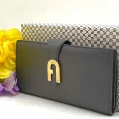 フルラ 長財布 2つ折り フラップ グレー カード 札入れ GB72