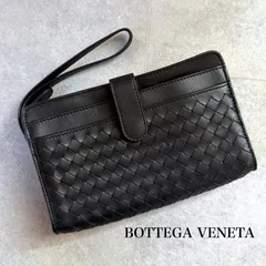 極美品 BOTTEGA VENETA ボッテガヴェネタ イントレチャート レザー クラッチバッグ 財布 コインケース カードケース 黒 ブラック　a9
