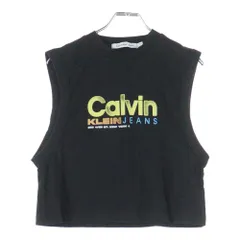 Calvin Klein (カルバンクライン) フロントロゴ タンクトップ レディース ブラック