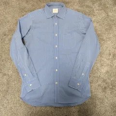 MACKINTOSH　PHILOSOPHY　マッキントッシュ ワイドカラー　ホリゾンタル　カッタウェイ  【サイズ】  40　ギンガムチェックシャツ　長袖シャツ　SHIRT　ブルー　メンズ　中古　古着