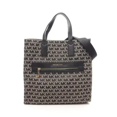 マイケルコース Michael Kors トートバッグ 35F9SY9T3J ベージュ/ブラック キャンバス レザー 2wayショルダー レディース Used B