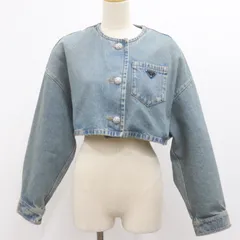 ITG95M0AWU0W PRADA プラダ Gジャン デニム ジャケット ブルゾン GFB297 レディース サイズ38 ショート丈 ブルーのサムネイル