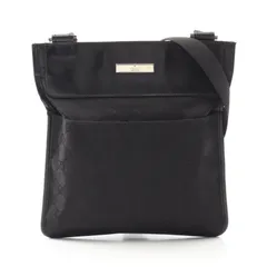 グッチ GUCCI ショルダーバッグ 27639 ブラック キャンバス レザー ショルダーバッグ レディース Used B