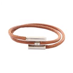エルメス】トゥルニトレッセ レザーブレスレット ネイビーxSV金具