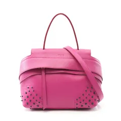 トッズ TOD'S ハンドバッグ WAVE BAG ウェーブバッグ ピンク レザー ウェーブバッグ レディース Used B