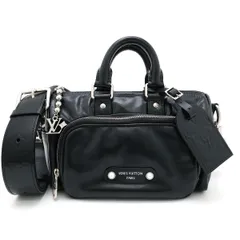 【 良品 】LOUIS VUITTON ルイ・ヴィトン ショルダーバッグ キーポル・カーゴ バンドリエール 25 M13988 ブラック スペイン製 2way ハンドバッグ メンズ レディース ユニセックス 黒 レザー ルイヴィトン 中古