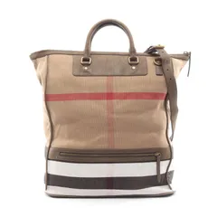 バーバリー BURBERRY ハンドバッグ メガチェック キャンバス レザー メガチェック 2wayショルダー レディース Used B