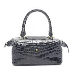 バリー BALLY ハンドバッグ ブラック レザー ハンドバッグ レディース Used B