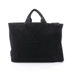 PRADA キャンバス 2WAY ショルダーバッグ ドリル エンボス プラダ 