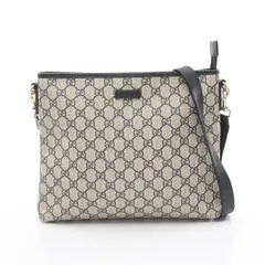 グッチ GUCCI ショルダーバッグ GGスプリーム 388924 ネイビー PVCコーティングキャンバス レザー GGスプリーム ショルダーバッグ レディース Used B