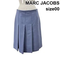 ■ マークジェイコブス MARC JACOBS プリーツスカート 膝丈 水色 モヘア ウール 00 M 9号 レディース S6B191のサムネイル