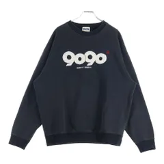 9090 (ナインティナインティ) OG Logo Patched Crewneck Sweat NN1822 ビンテージ加工 ロゴデザイン クルーネックスウェットトレーナー ブラック