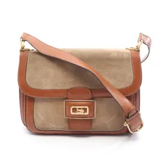 セリーヌ CELINE ショルダーバッグ ブラウン スウェード レザー 馬車金具 ショルダー レディース Used B