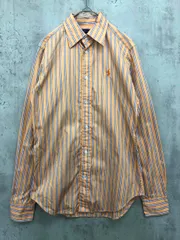 Ralph Lauren ラルフローレン ポニー刺繍 スリムフィット ストライプ コットン シャツ size2/オレンジ ◇■ レディース