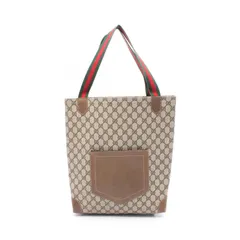 グッチ GUCCI トートバッグ オールドグッチ GGプラス シェリーライン 47・02・4120 ベージュ/ブラウン PVCコーティングキャンバス レザー GGスプリーム シェリーライン トート