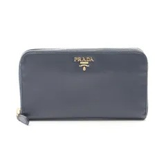 プラダ PRADA ラウンド長財布 SAFFIANO METAL 1M0506 ネイビー サフィアーノレザー ラウンド長財布 レディース Used A