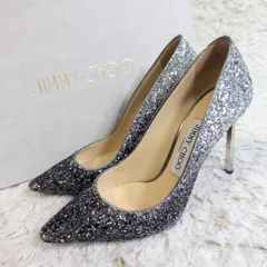 人気✨️JIMMY CHOO ジミーチュウ グラデーション ハイヒールパンプス グリッターラメ ポインテッドトゥ パーティー 結婚式 二次会 34.5